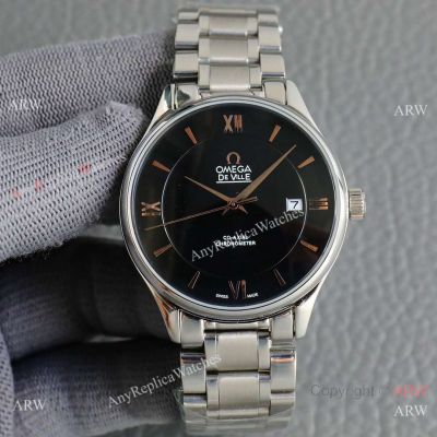 Replica Omega De Ville Prestige Citizen Watches Rose Gold Roman